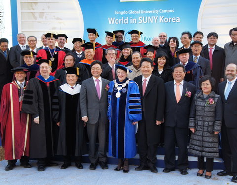 Officiële opening in Incheon (Korea) van de Songdo Global University Campus en van de State University of New York Korea (SUNY K