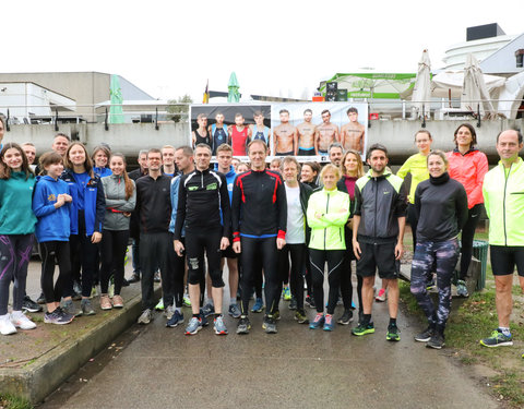 Watersportbaanloop faculteit Politieke en Sociale Wetenschappen voor De Warmste Week