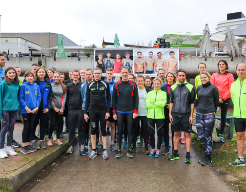 Watersportbaanloop faculteit Politieke en Sociale Wetenschappen voor De Warmste Week