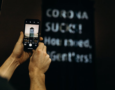 Corona projectie op Boekentoren