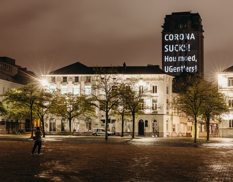 Corona projectie op Boekentoren