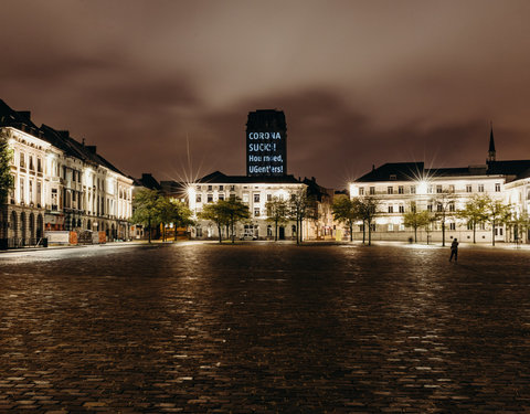 Corona projectie op Boekentoren