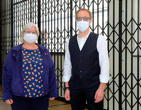 Fotoreeks met rector Van de Walle en vicerector Mieke Van Herreweghe