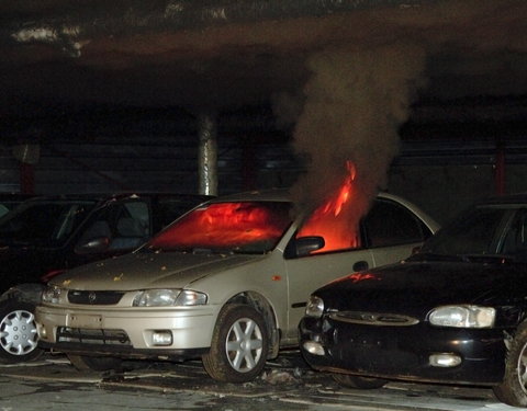 Brandproef in een nagebouwde, ondergrondse parkeergarage op het het terrein van Warringtonfirgent; een uniek experiment door Uni