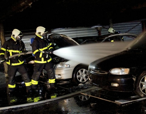 Brandproef in een nagebouwde, ondergrondse parkeergarage op het het terrein van Warringtonfirgent; een uniek experiment door Uni