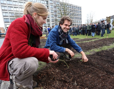 Opening moestuin van StuJardin in faculteit Bio-ingenieurswetenschappen