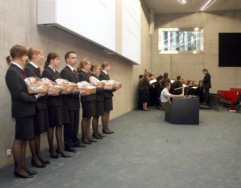 Opening nieuwbouw aan de Tweekerkenstraat van de faculteit Economie en Bedrijfskunde-35143