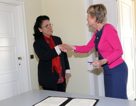 Ontvangst delegatie van Mahasaraswati Denpasar University (Bali) en ondertekening Memory of Understanding-36508