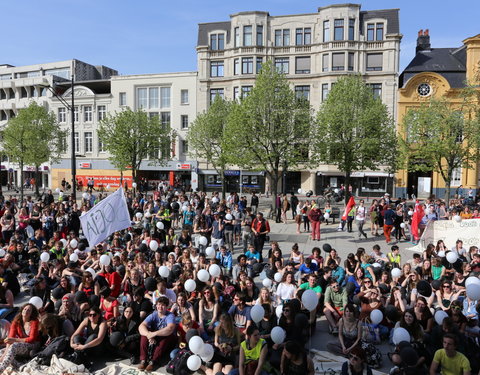 Studenten van UGent, HoGent en Arteveldehogeschool manifesteren voor kwaliteitsvol onderwijs en tegen onderfinanciering-41389