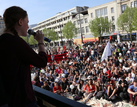 Studenten van UGent, HoGent en Arteveldehogeschool manifesteren voor kwaliteitsvol onderwijs en tegen onderfinanciering-41390