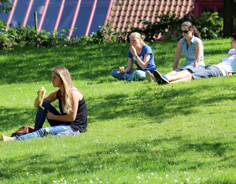 Gezond vieruurtje voor Gentse studenten in de tuin van de Sint-Pietersabdij-43524