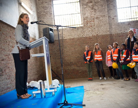 Eerstesteenlegging nieuwe schoolgebouw van de International School of Ghent (ISG) aan De Pintelaan-57254