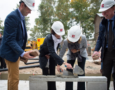 Eerstesteenlegging nieuwe schoolgebouw van de International School of Ghent (ISG) aan De Pintelaan-57267