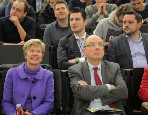 Gastcollege door minister van Justitie Koen Geens voor studenten 2de bachelor Rechten-61318