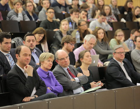 Gastcollege door minister van Justitie Koen Geens voor studenten 2de bachelor Rechten-61324