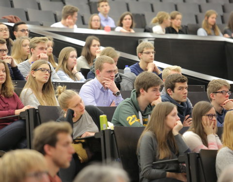 Gastcollege door minister van Justitie Koen Geens voor studenten 2de bachelor Rechten-61327