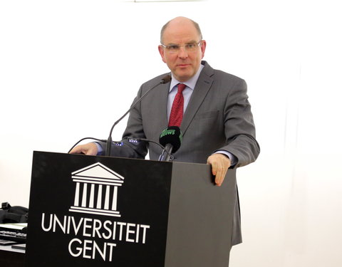 Gastcollege door minister van Justitie Koen Geens voor studenten 2de bachelor Rechten-61331