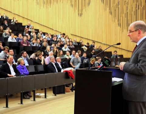 Gastcollege door minister van Justitie Koen Geens voor studenten 2de bachelor Rechten-61341