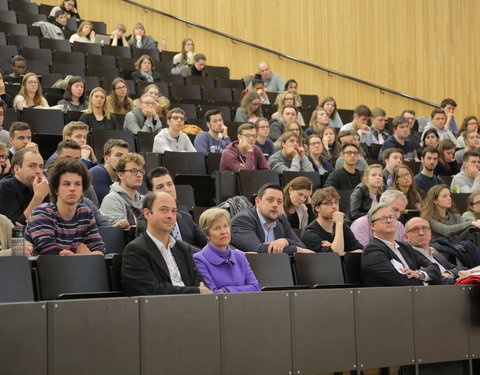 Gastcollege door minister van Justitie Koen Geens voor studenten 2de bachelor Rechten-61342