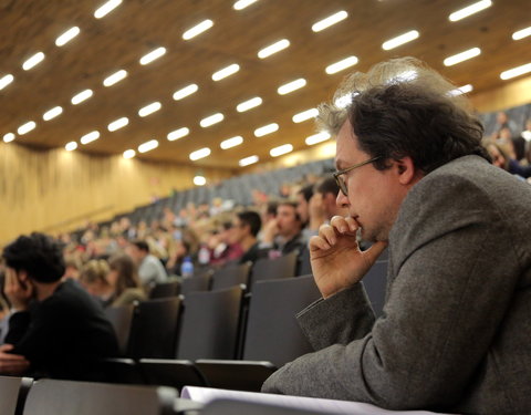 Gastcollege door minister van Justitie Koen Geens voor studenten 2de bachelor Rechten-61356