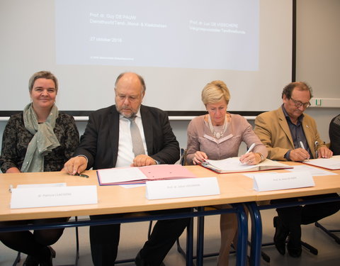 Ondertekening overeenkomst tussen UGent, UZ Gent en Arteveldehogeschool voor gebruik infrastructuur voor opleiding Mondzorg