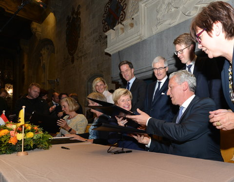 Vlaams-Nederlandse top met Geert Bourgeois (Vlaams minister-president) en Mark Rutte (minister-president van Nederland) in stadh