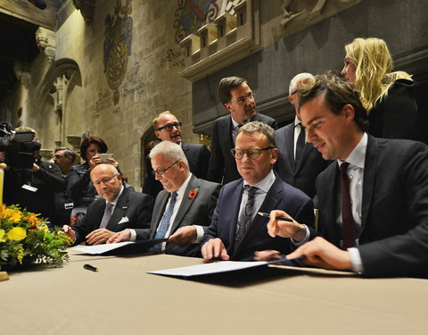 Vlaams-Nederlandse top met Geert Bourgeois (Vlaams minister-president) en Mark Rutte (minister-president van Nederland) in stadh