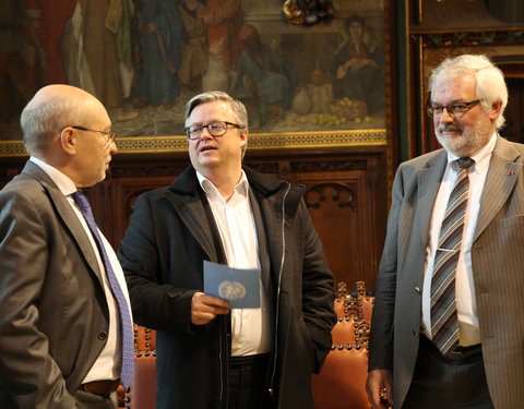 Inhuldiging samenwerking tussen Universiteit van de Verenigde Naties, UGent en VUB