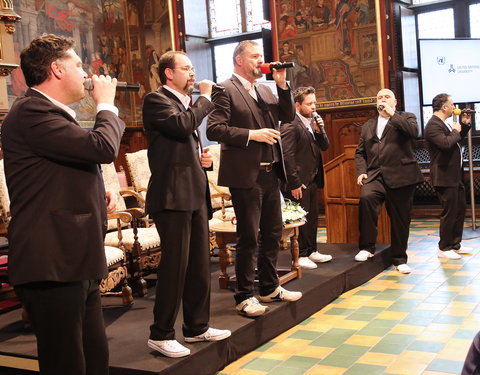 Inhuldiging samenwerking tussen Universiteit van de Verenigde Naties, UGent en VUB