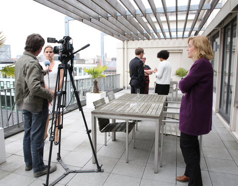 Persconferentie na 1e stemronde verkiezing rector en vicerector