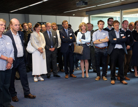 Muntslag van herdenkingsmunt voor 200 jaar UGent in de Koninklijke Munt van België (Brussel)