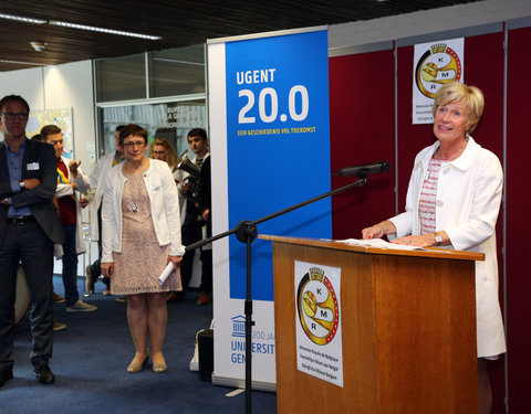 Muntslag van herdenkingsmunt voor 200 jaar UGent in de Koninklijke Munt van België (Brussel)