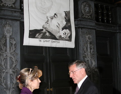 Plechtige ondertekening van 'The Ghent Charter in Defense of Iraqi Academia', openingsplechtigheid van het 'International semina