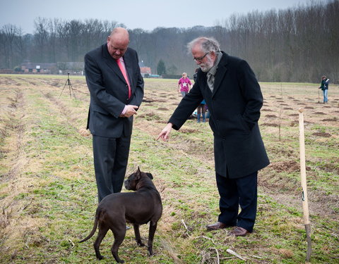 Aanplanten van laatste bomen van het eerste UGent-bos, een initiatief van het UGent1010-team (studentenorganisatie die de ecolog