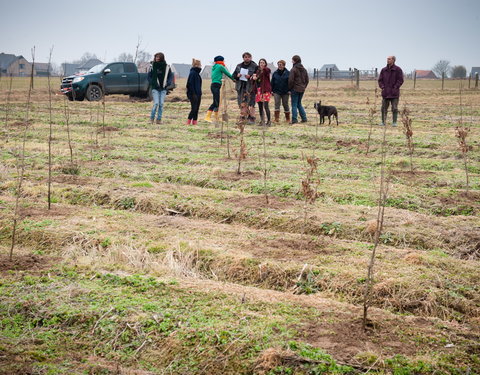 Aanplanten van laatste bomen van het eerste UGent-bos, een initiatief van het UGent1010-team (studentenorganisatie die de ecolog