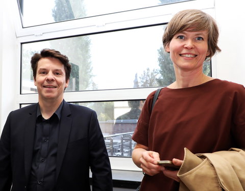 Symbolische eerstesteenlegging uitbreiding studentenrestaurant De Brug 