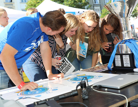 UGent groet student op Student Kick-off 2018