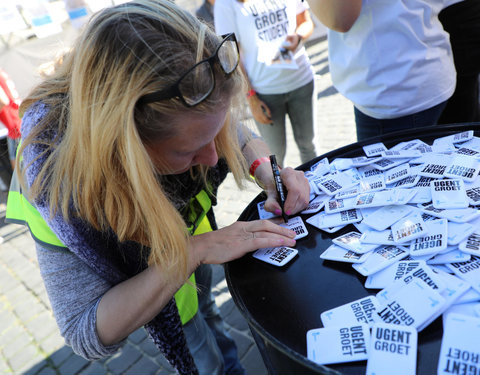 UGent groet student op Student Kick-off 2018