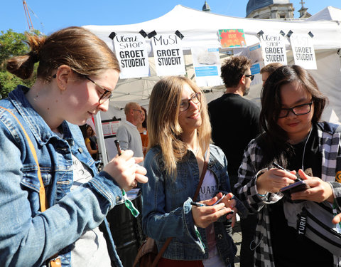 UGent groet student op Student Kick-off 2018