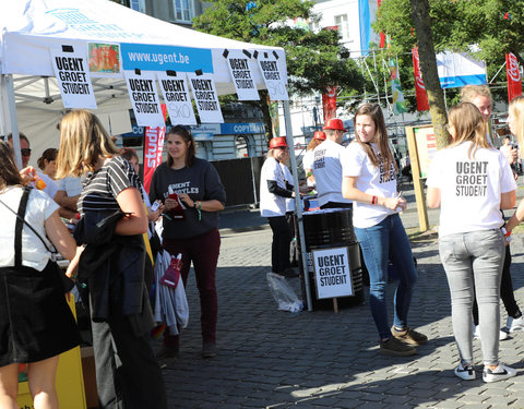 UGent groet student op Student Kick-off 2018